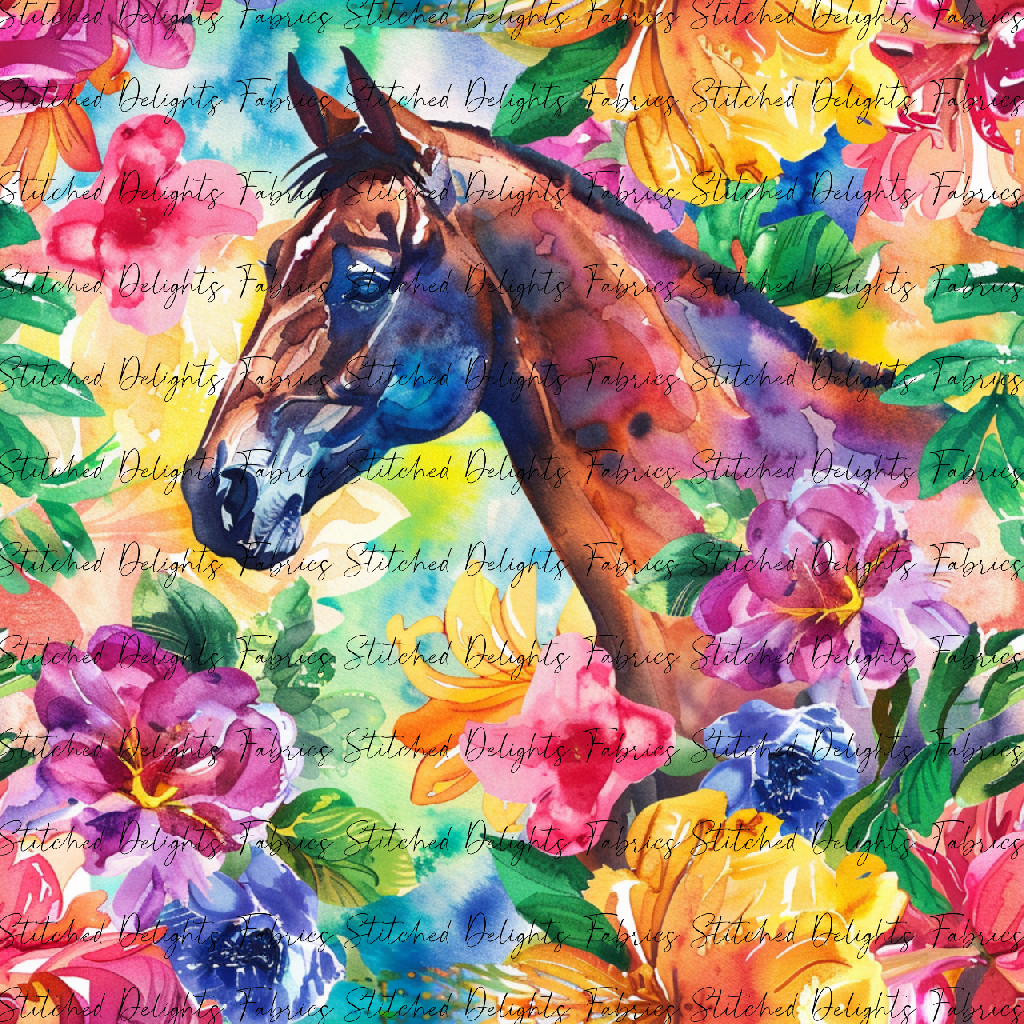 Floral Animals Horse