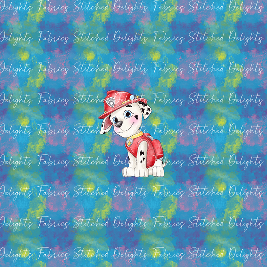 Watercolour Paw Patrol Marshall Blue Panel