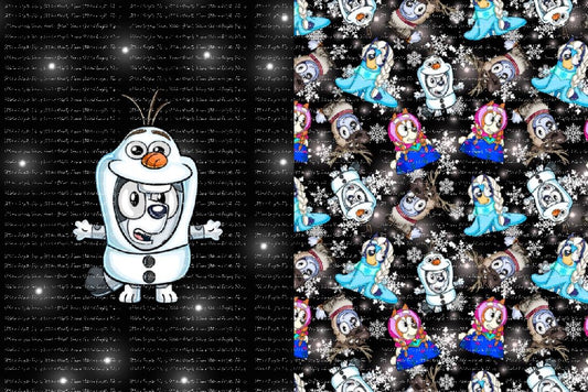 Olaf Frozen Black Blanket Panels