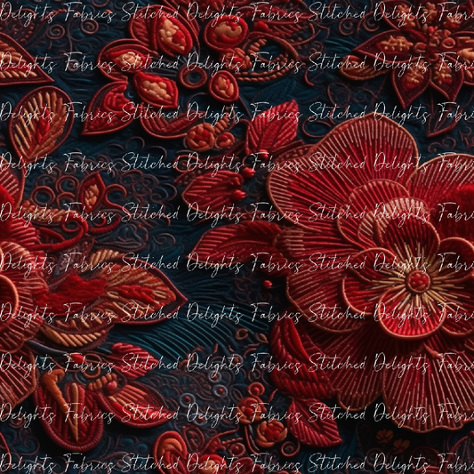 3D Flowers Red 2