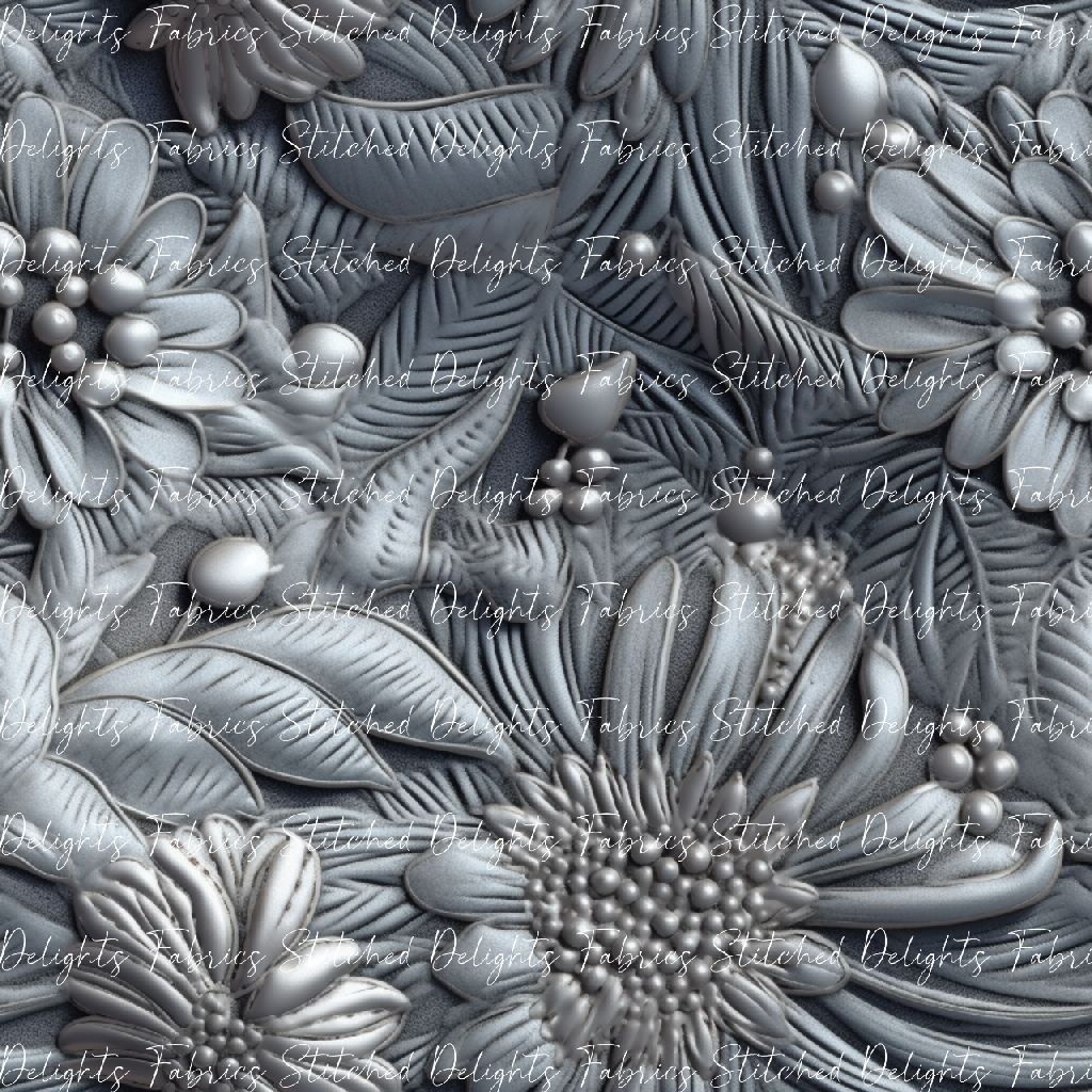 3D Flowers Silver 1