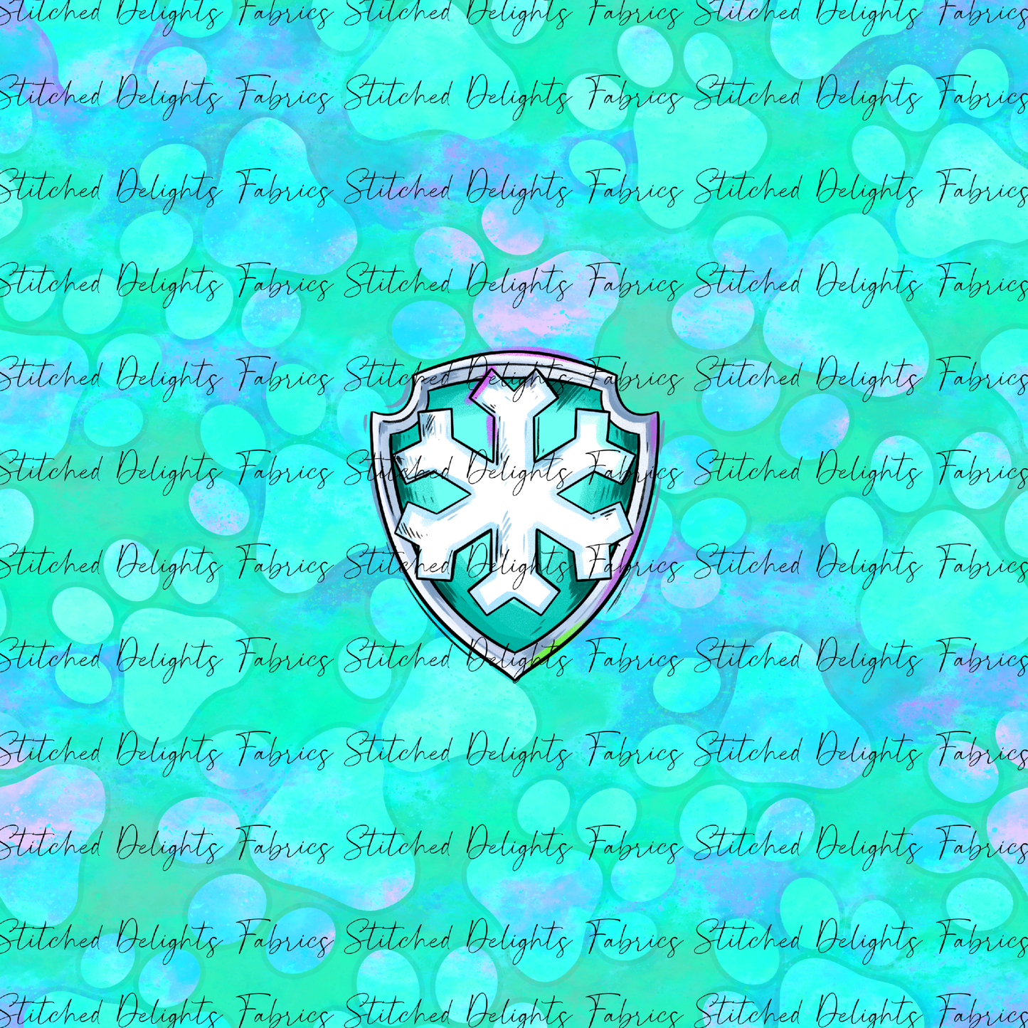 Mighty Pups Aqua Ice Badge Panel