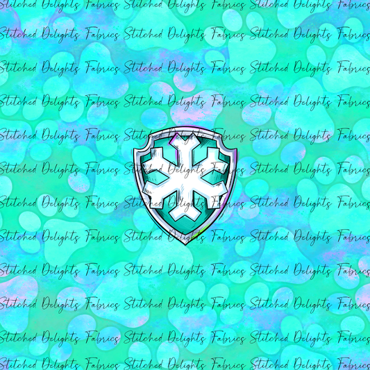 Mighty Pups Aqua Ice Badge Panel