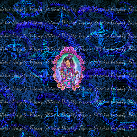 Descendants Neon Blue Celia Portrait Panel