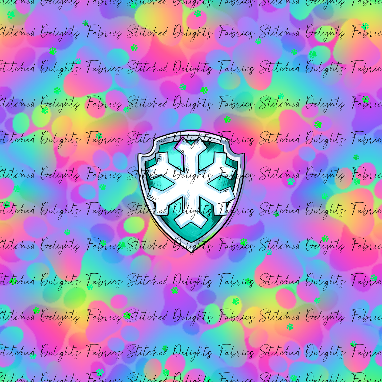 Mighty Pups Rainbow Ice Badge Panel