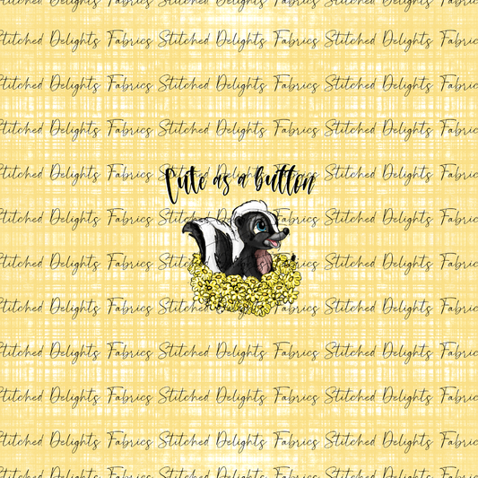 Forest Friends Flower Yellow Linen Panel