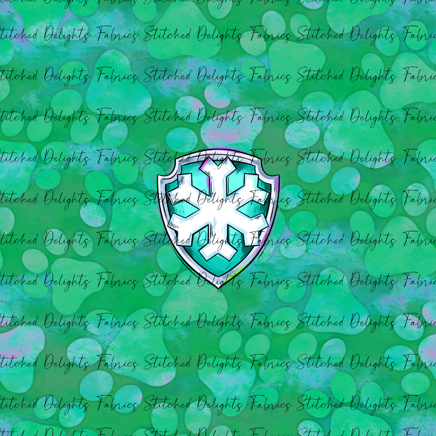 Mighty Pups Green Ice Badge Panel