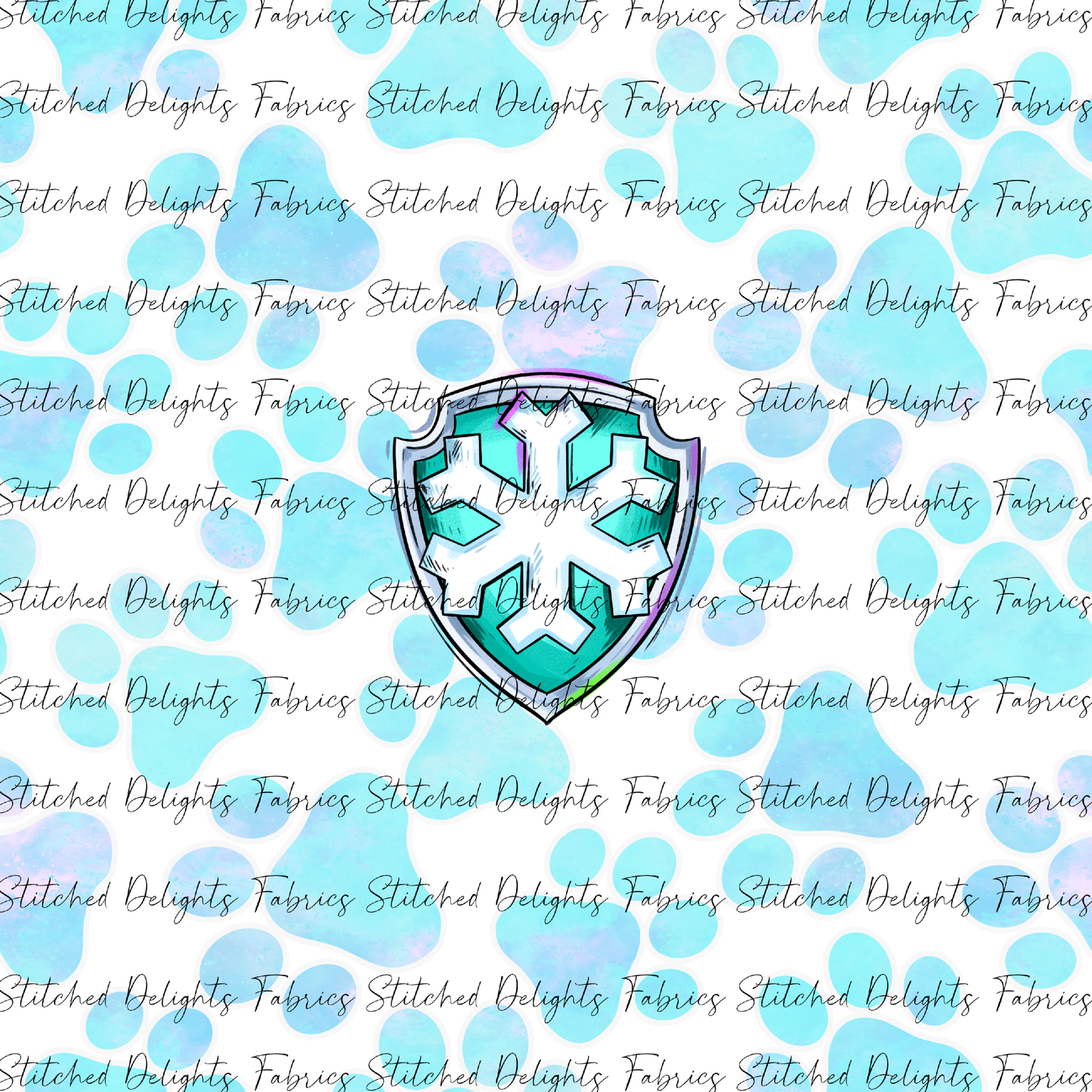 Mighty Pups Pastel Blue Ice Badge Panel