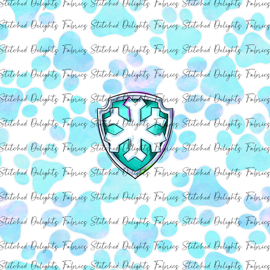 Mighty Pups Pastel Blue Ice Badge Panel