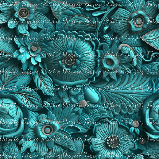 3D Flowers Aqua 3