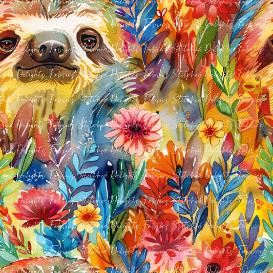 Floral Animals Sloth