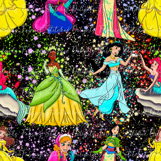 Poke Princesses Rainbow Stars Black