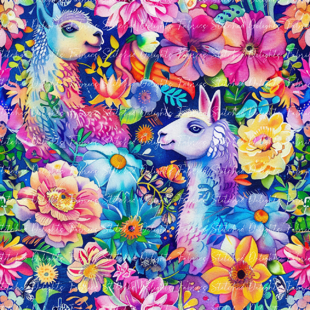 Floral Animals Llama 2