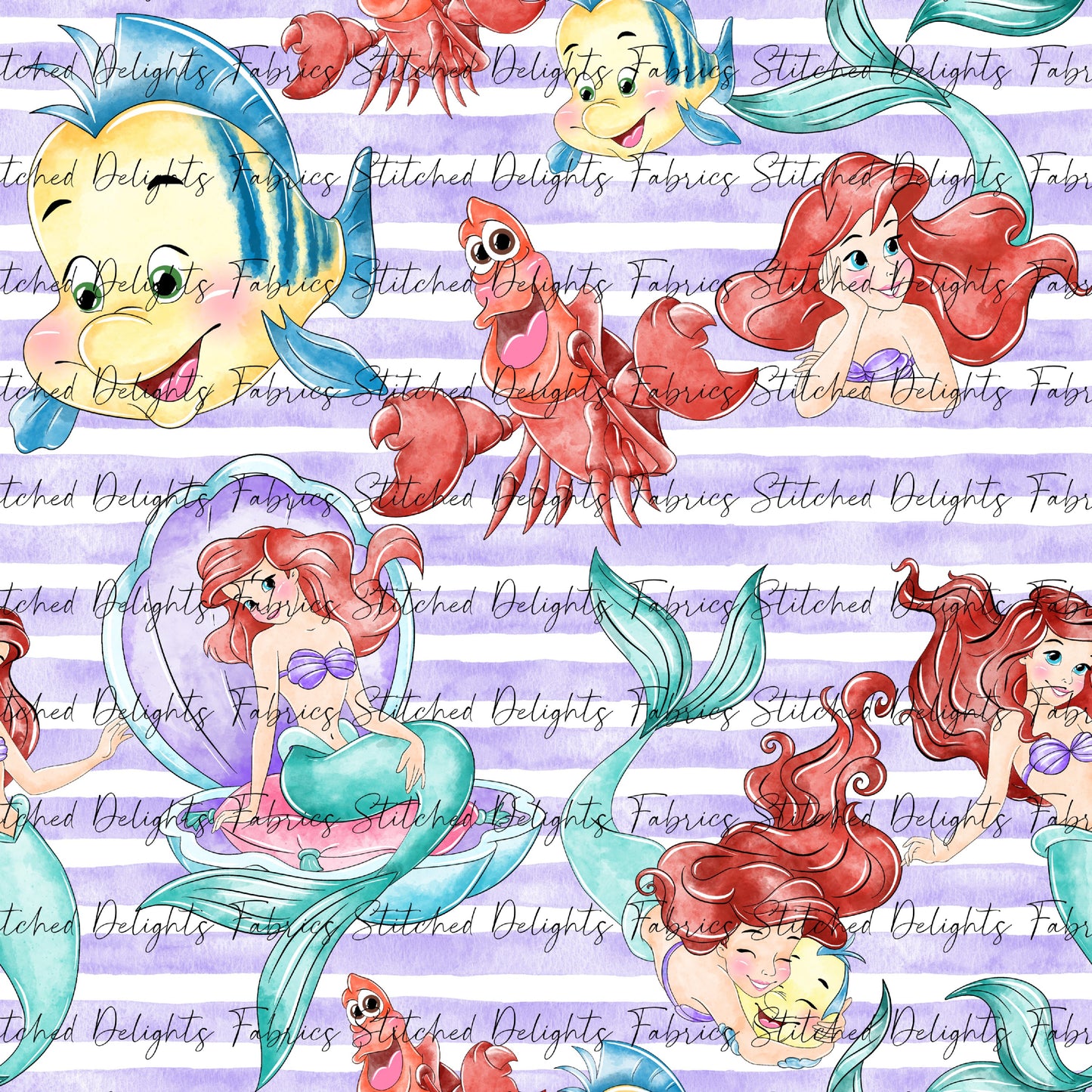 Watercolour Mermaid Stripes