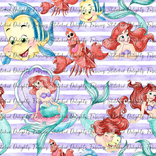 Watercolour Mermaid Stripes
