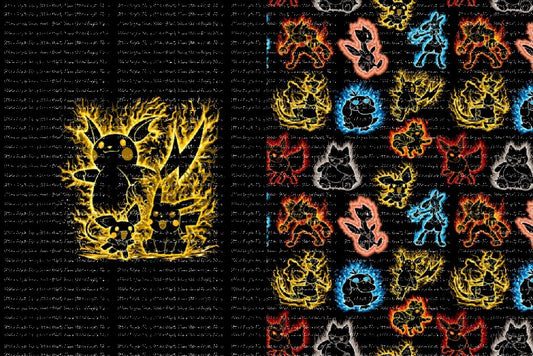 Poke Silhouettes Pikachu Evolutions Blanket Panels