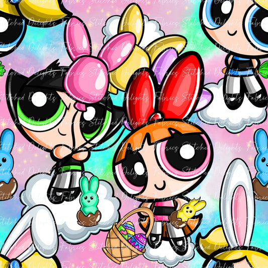 Puff Girls Easter Rainbow Pastel