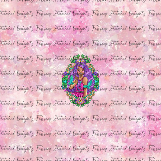 Barbie's Magical Touch Brooklyn Barbie Pink Gold Sparkles Panel