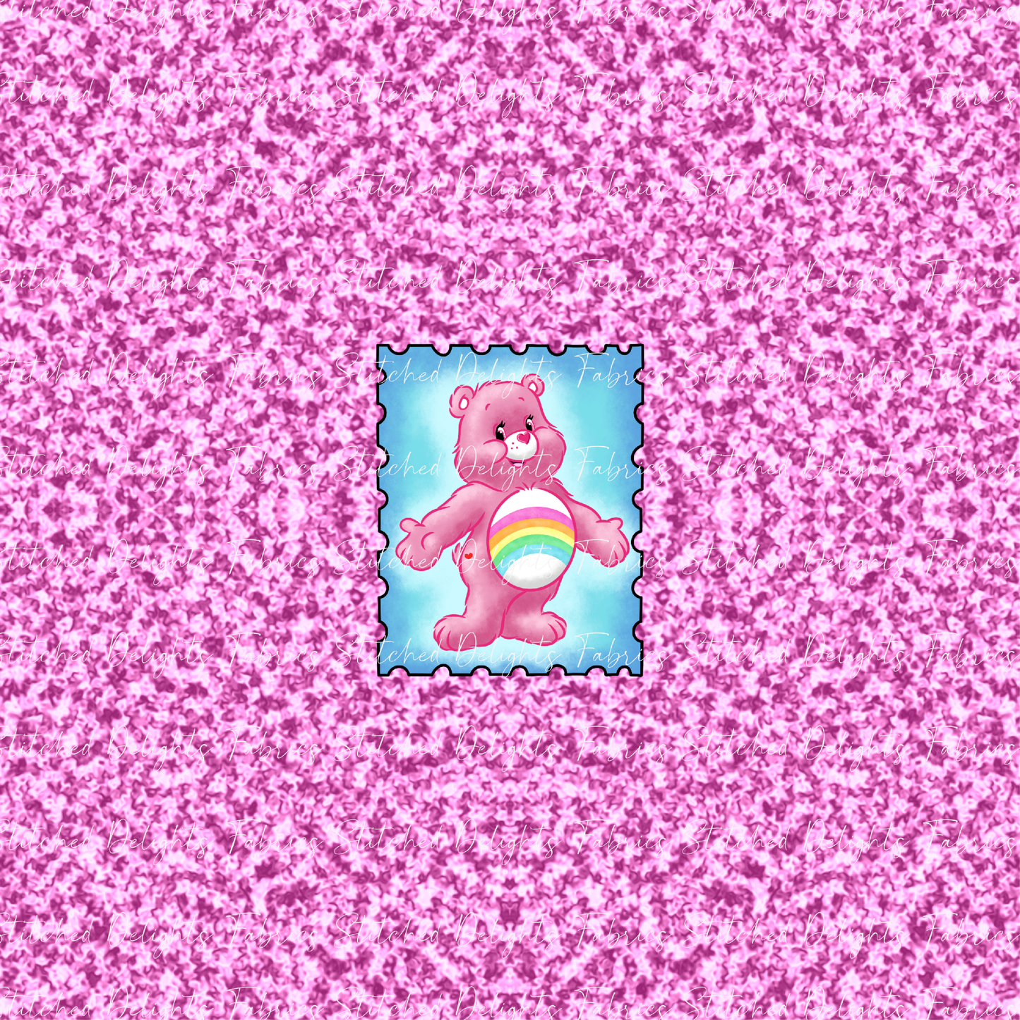 Care Bear Stamps Cheer Bear Pink Glitter Panel