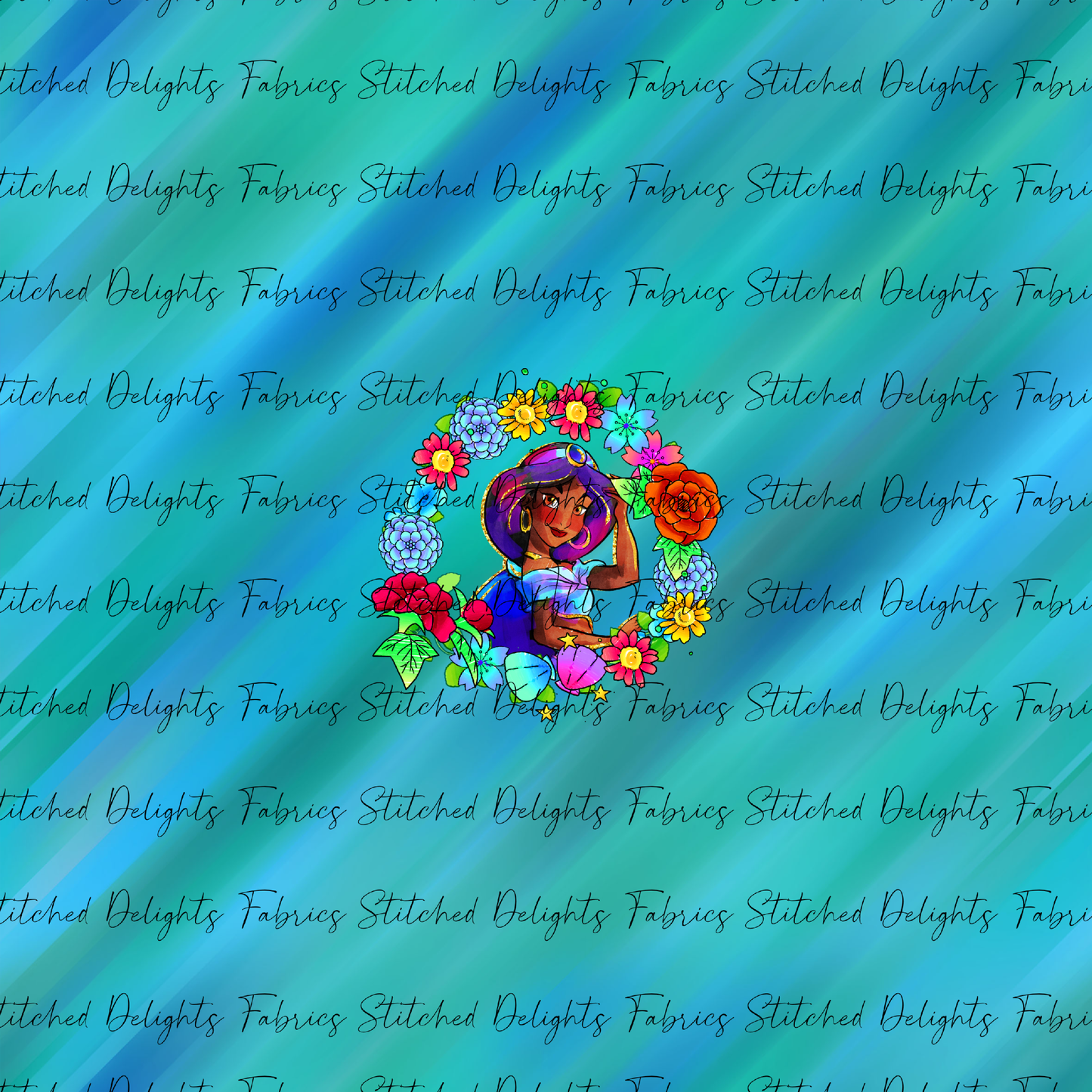 Princesses & Castles Jasmine Floral Wreath Green