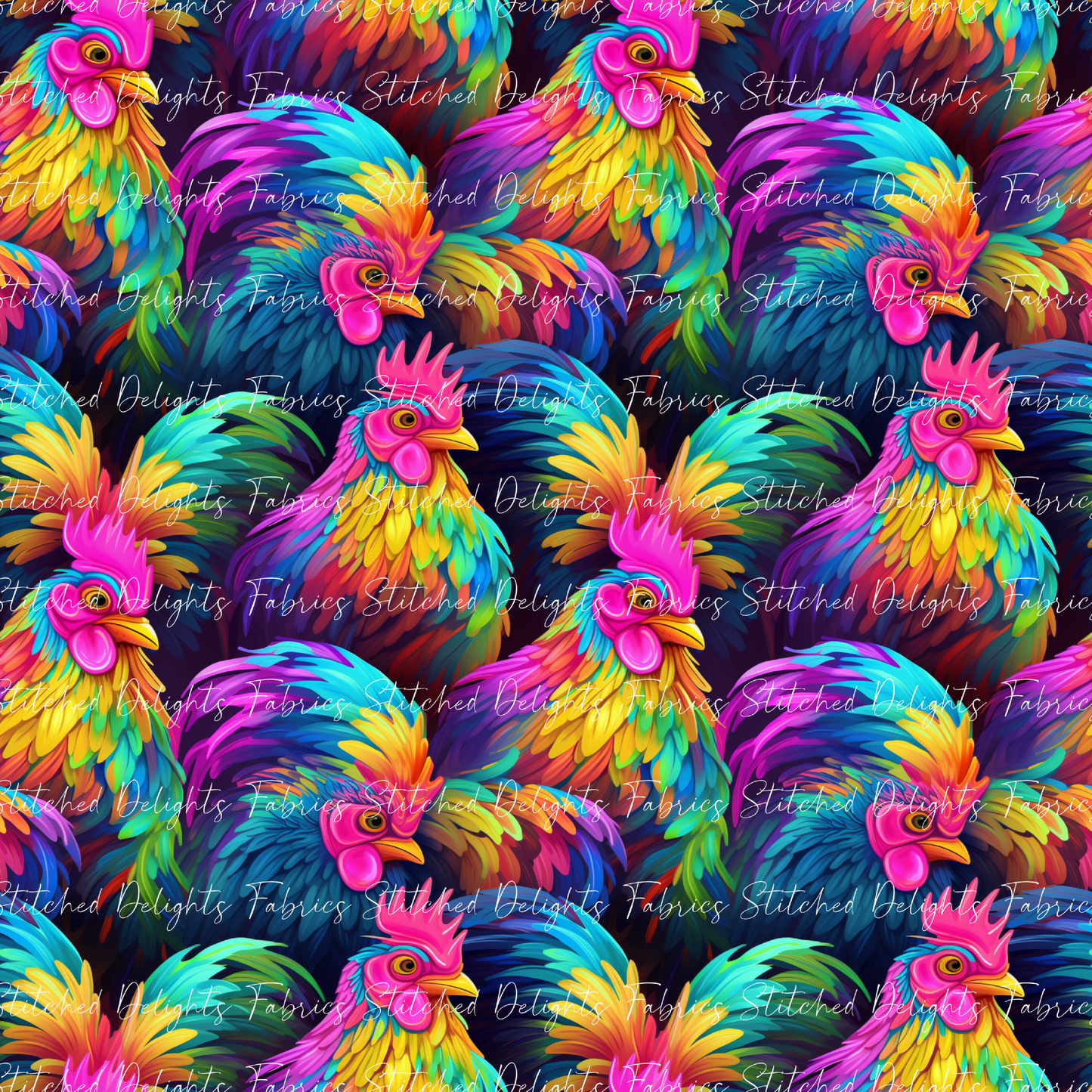 Neon Rainbow Chickens