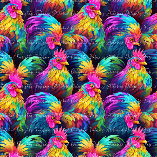 Neon Rainbow Chickens