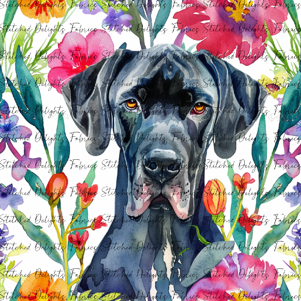 Floral Animals Great Dane 2