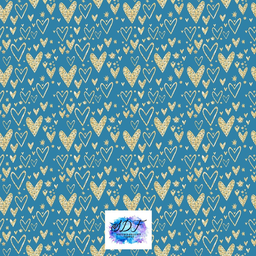 Golden Hearts Blue