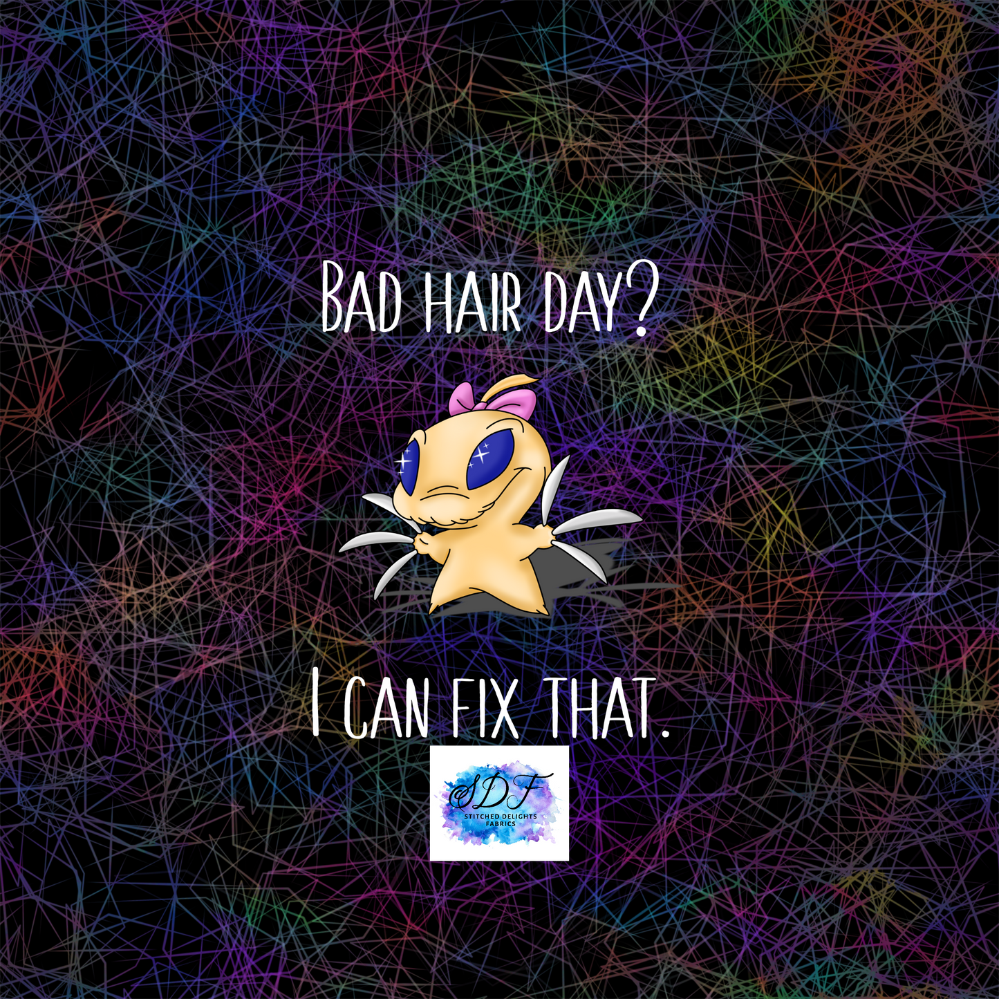 Bad Hair Day Black Scribble Panel