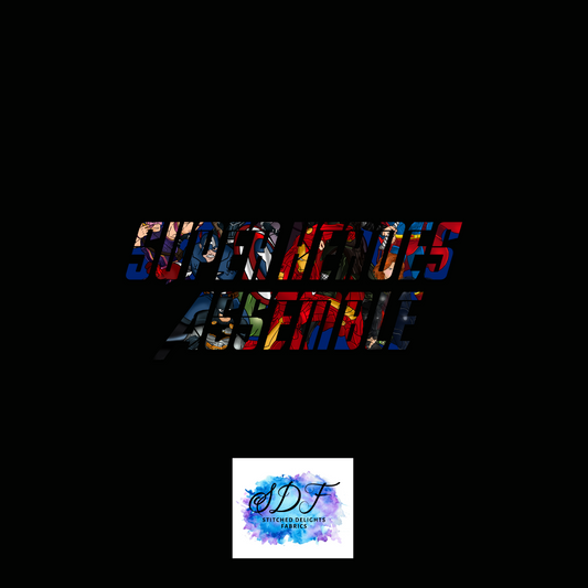 Super Heroes Assemble Black Panel