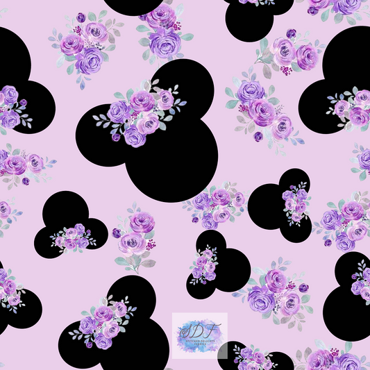 Purple Floral Mouse