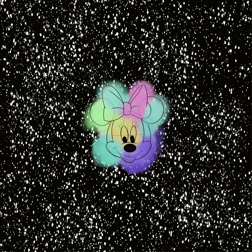 Black Splatter Minnie Rainbow Panel