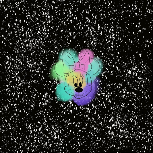 Black Splatter Minnie Rainbow Panel