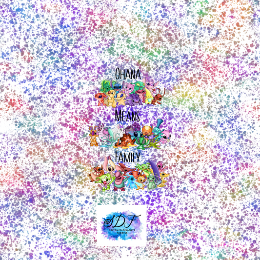 Ohana Means Family White Speckles Panel