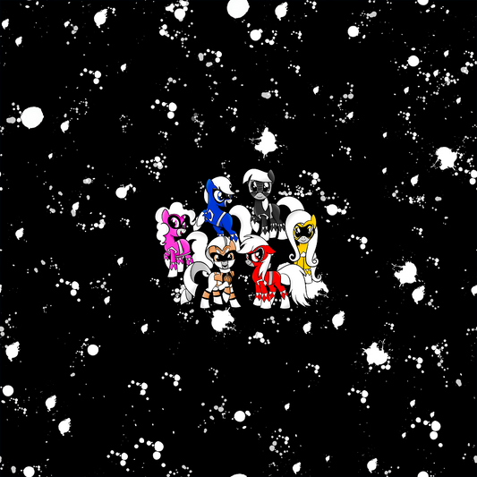 Power Ponies Group Black Panel