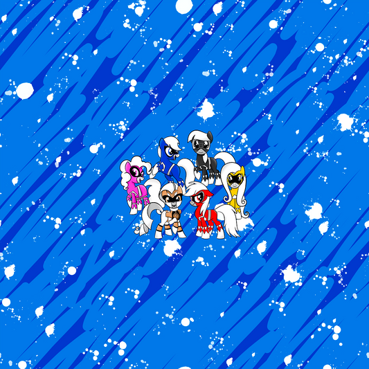 Power Ponies Group Blue Panel