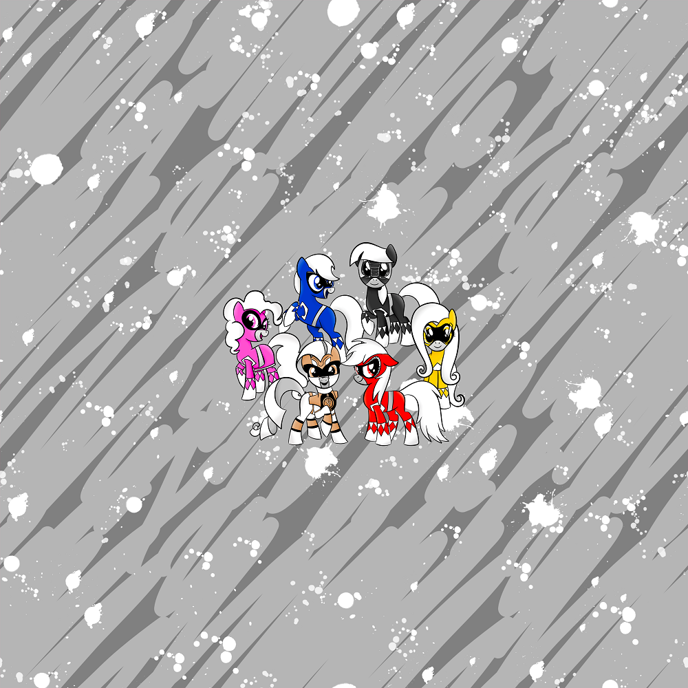 Power Ponies Group Grey Panel