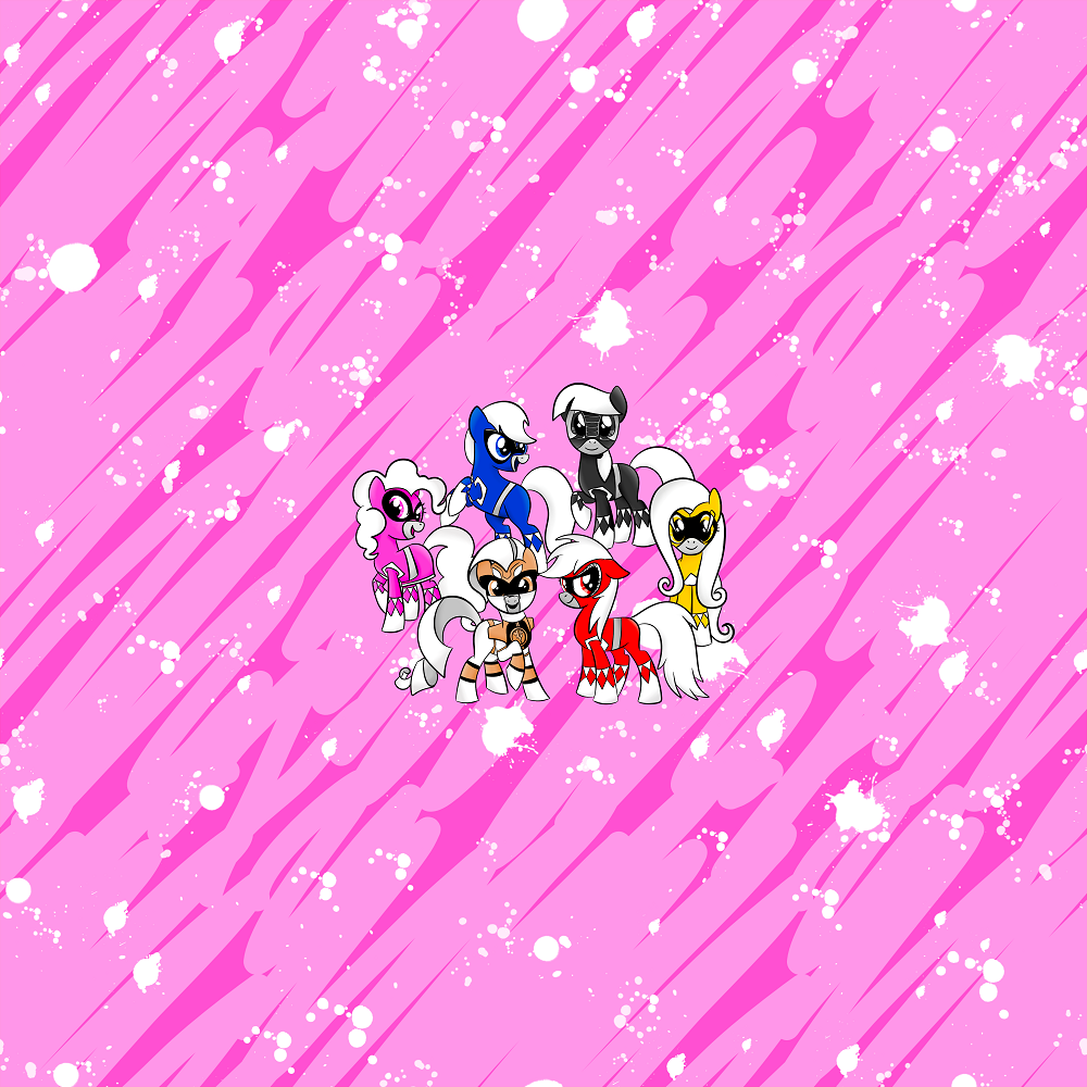 Power Ponies Group Pink Panel