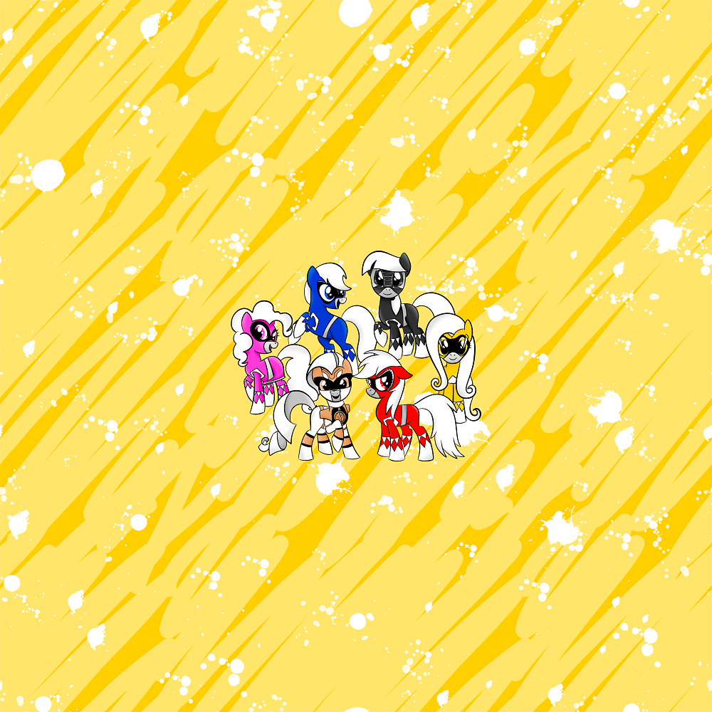 Power Ponies Group Yellow Panel