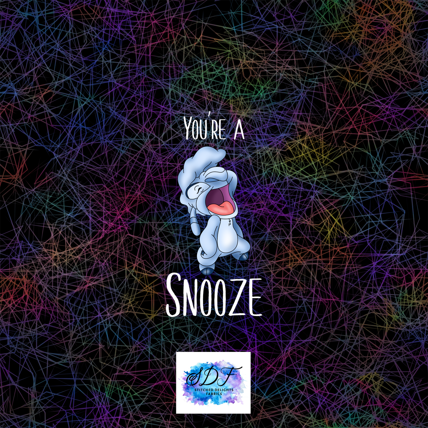 Snooze Black Scribbles Panel