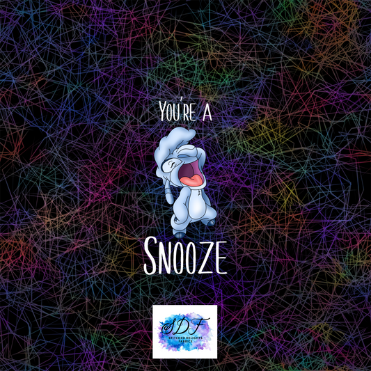 Snooze Black Scribbles Panel