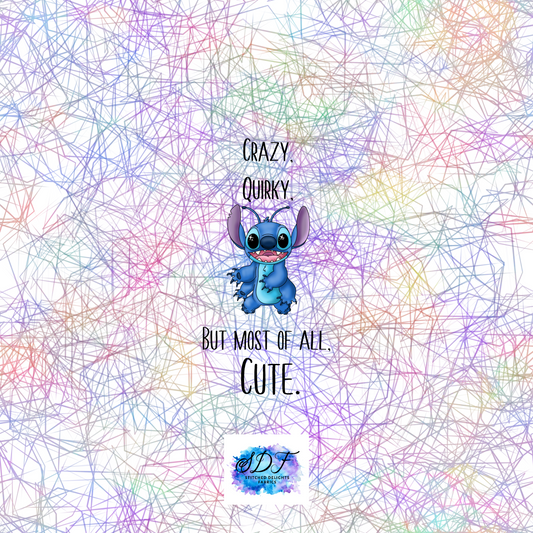 Stitch White Scribbles Panel