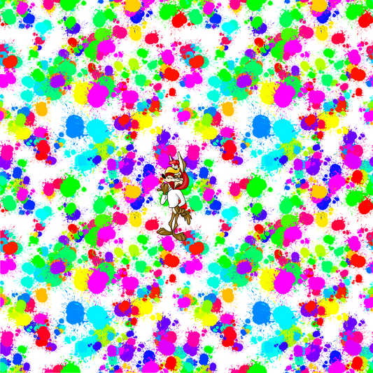 Wil E Rainbow Splatter Panel