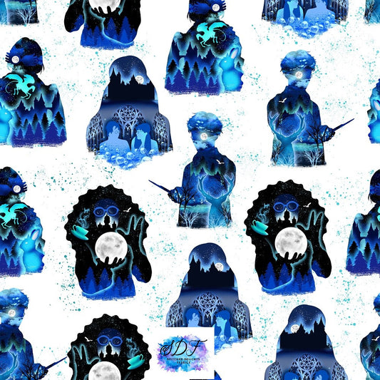 HP Silhouettes Blue Lights White