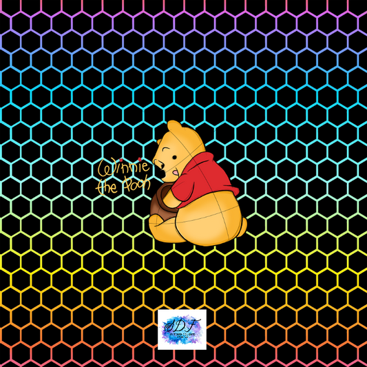 Pooh Black Hexagon Panel